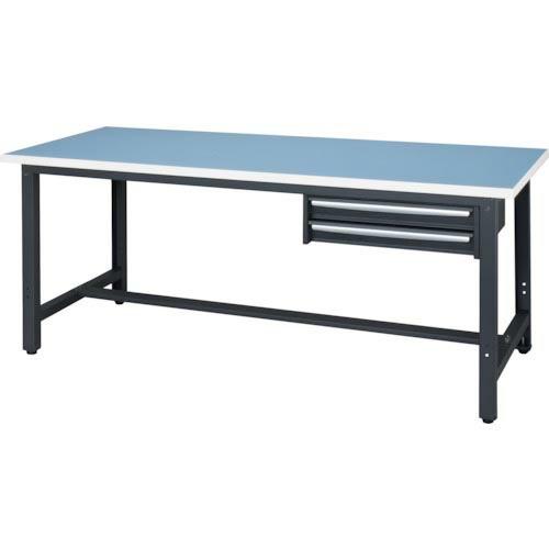 DAISHIN ロンリューム天板作業台 天板ライトグレー色 2段引出付き ( WZR-18752 )...