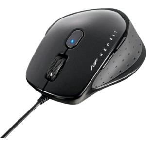 BAFFALO 有線 BlueLED 5ボタン NEOFITマウス Mサイズ ブラック ( BSMBU510MBK ) (株)バッファロー｜orangetool