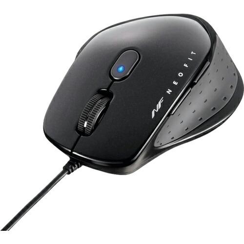 BAFFALO 有線 BlueLED 5ボタン NEOFITマウス Mサイズ ブラック ( BSMB...