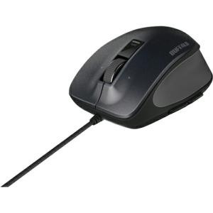 BAFFALO 有線 BlueLED プレミアムフィットマウス Mサイズ ブラック ( BSMBU500MBK ) (株)バッファロー｜orangetool