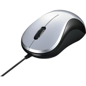 BAFFALO 有線 BlueLED光学式マウス 静音/3ボタン シルバー ( BSMBU100SV )｜orangetool