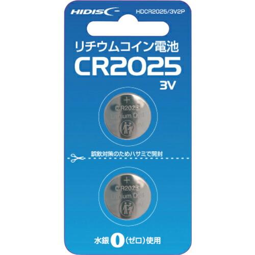 ハイディスク リチウムコイン電池 CR2025 3V 2個パック ( HDCR2025/3V2P )...