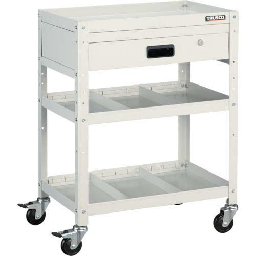 TRUSCO ツールワゴン ラビットワゴン 600X400 引出1段 仕切2段付 ホワイト ( RB...