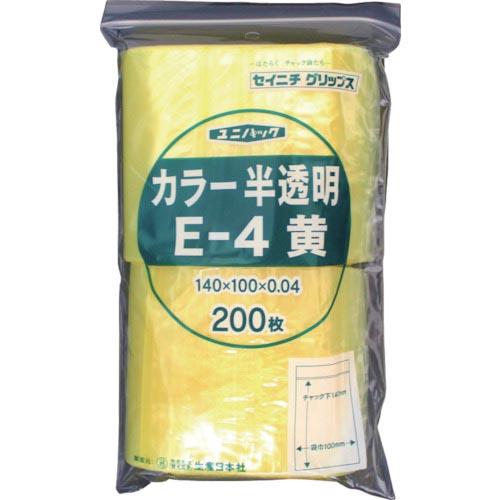 セイニチ チャック付ポリ袋 ユニパック E-4 半透明黄 縦140×横100×厚さ0.04mm 20...