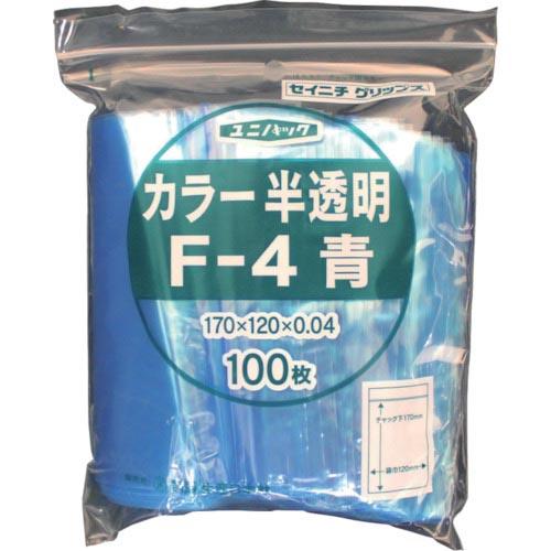 セイニチ チャック付ポリ袋 ユニパック F-4 半透明青 縦170×横120×厚さ0.04mm 10...