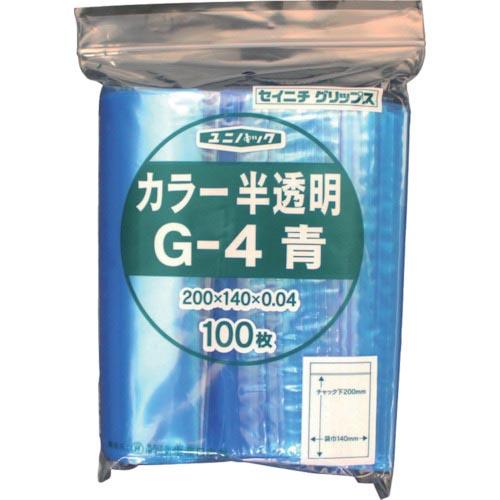 セイニチ チャック付ポリ袋 ユニパック G-4 半透明青 縦200×横140×厚さ0.04mm 10...