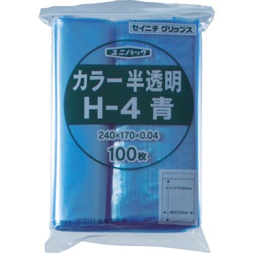 セイニチ チャック付ポリ袋 ユニパック H-4 半透明青 縦240×横170×厚さ0.04mm 10...