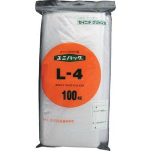セイニチ チャック付ポリ袋 ユニパック  透明 縦480×横340×厚さ0.04mm 100枚入 ( L-4 ) (株)生産日本社｜orangetool