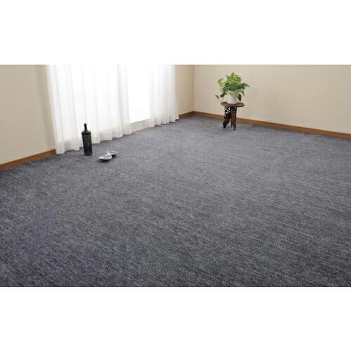 萩原 国産 カットパイル 敷き詰め 折畳カーペット ラウム 【江戸間2帖】 ブラック 1760×3×...