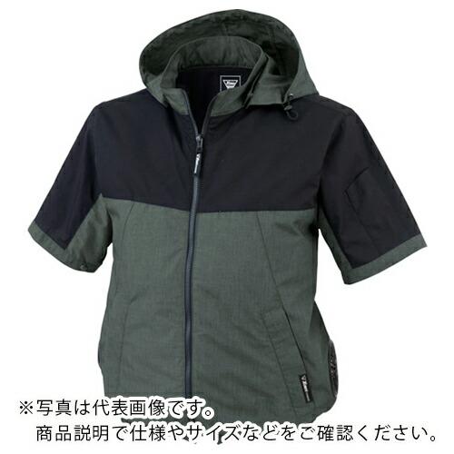 XEBEC 空調服半袖ブルゾン 杢グリーン ( XE98026-661-LL ) (株)ジーベック