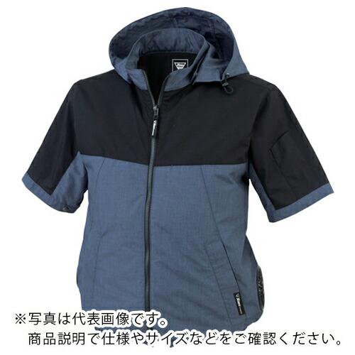 XEBEC 空調服半袖ブルゾン 杢ブルー ( XE98026-116-M ) (株)ジーベック