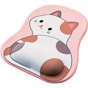 ELECOM マウスパッド モチマル リストレスト付 振り向きアニマル柄 ネコ ( MP-AN05CAT )｜orangetool