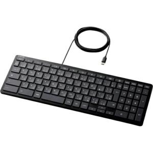 ELECOM 有線キーボード パンタグラフ式 コンパクト WWCB認証 USB Type-C 抗菌 ブラック ( TK-CB01UPKBK )｜orangetool