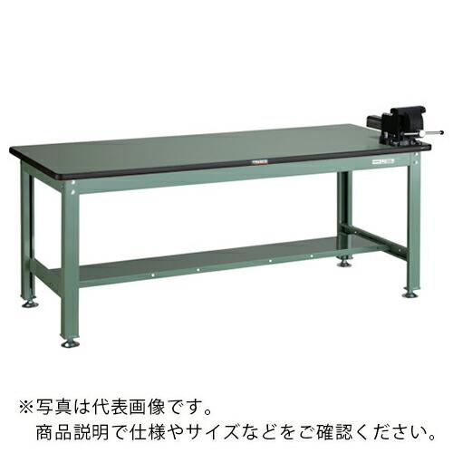 TRUSCO 中荷重作業台(1200kg)HW型 1500X750XH740 バイス付 グリーン色 ...