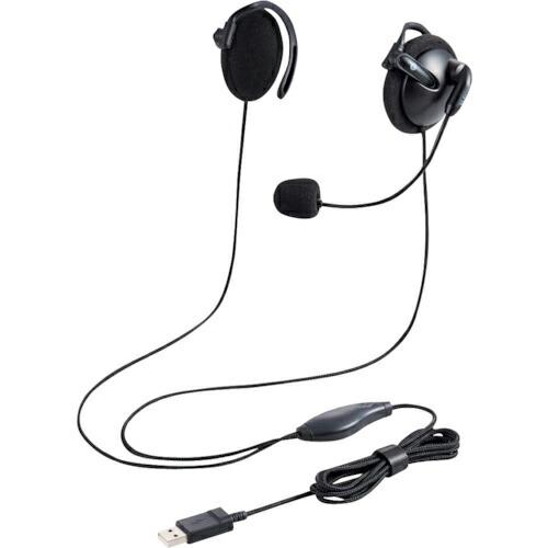 ELECOM 有線ヘッドセット 耳掛け型 USB 両耳 ブラック ( HS-EH02UBK )