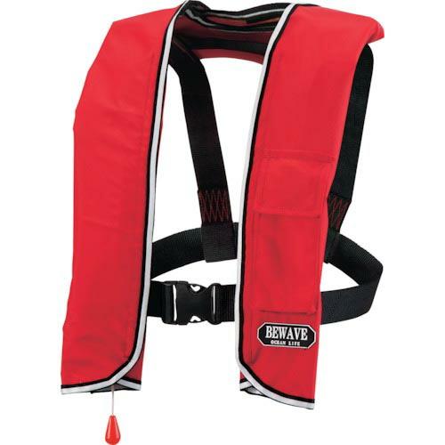 OCEANLIFE 手動膨張式ショルダータイプ 小型船舶用ライフジャケット レッド TYPE A (...