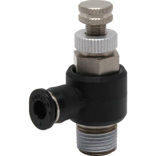 PISCO スロットルバルブ エルボ チューブ4MMネジR1/8 ( JNC4-01 )