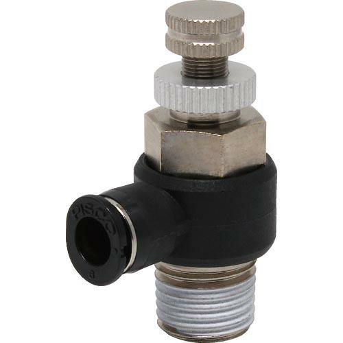 PISCO スロットルバルブ エルボ チューブ6MMネジR1/4 ( JNC6-02 )