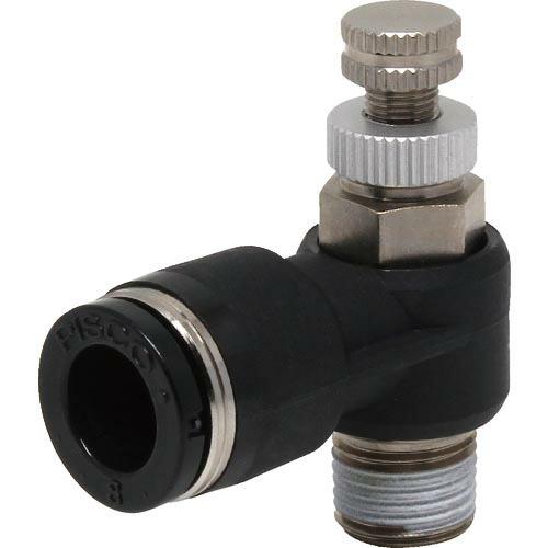 PISCO スロットルバルブ エルボ チューブ8MMネジR1/8 ( JNC8-01 )