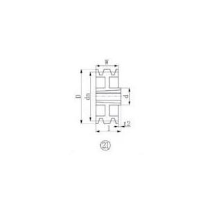 EVN ブッシングプーリー SPA 315mm 溝数3 ( SPA315-3 ) エバオン(株)