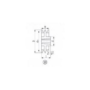 EVN ブッシングプーリー SPZ 236mm 溝数2 ( SPZ236-2 ) エバオン(株)
