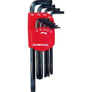 【SALE価格】スーパー ロングいじり止め穴付ヘックスローブレンチ(9本組)T8~50 ( HTLH9S ) (株)スーパーツール｜orangetool