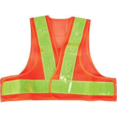 【SALE価格】TRUSCO LED付ショート安全ベスト オレンジ×蛍光イエロー ( SLEOY )