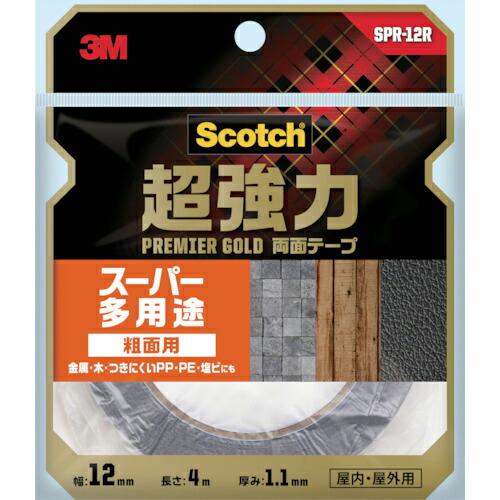 【SALE価格】3M スコッチ 超強力両面テープ プレミアゴールド スーパー多用途 粗面用 12mm...