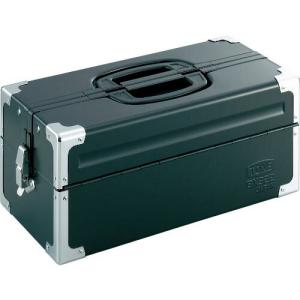 TONE スチール製工具箱 ツールケース(メタル) V形2段式 マットブラック 外形寸法195mm ( BX322BK ) TONE(株)｜orangetool