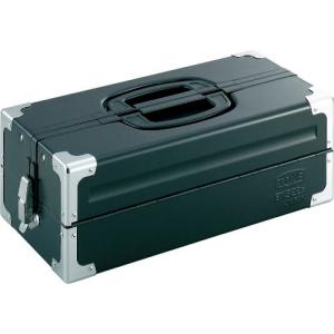 TONE スチール製工具箱 ツールケース(メタル) V形2段式 マットブラック 外形寸法160mm ( BX322SBK ) TONE(株)｜orangetool