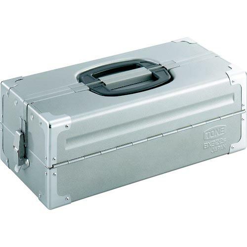 TONE スチール製工具箱 ツールケース(メタル) V形2段式 シルバー 外形寸法160mm ( B...