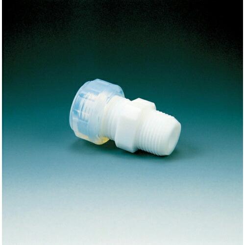 フロンケミカル フッ素樹脂 ハーフオスジョイントI型貫通穴6φ×R1/4 ( NR0062-005 ...