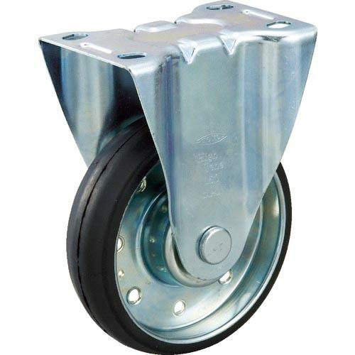 TRUSCO キャスター ハイテンプレス製ゴム車 固定金具付 φ100 ( HTTK-100 ) ト...