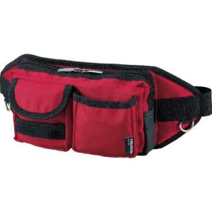 TRUSCO ウエストポーチ 2ポケット レッド ( TC-WDP-R ) トラスコ中山(株)｜orangetool