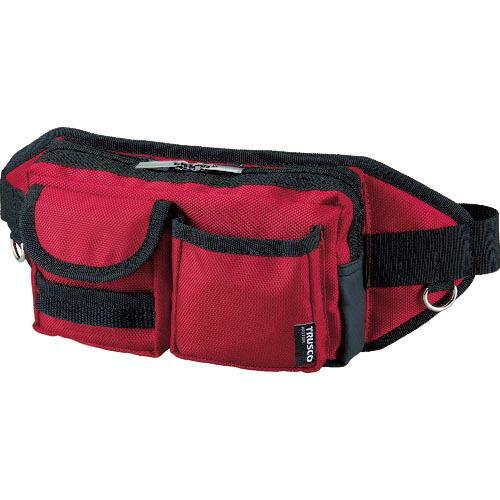TRUSCO ウエストポーチ 2ポケット レッド ( TC-WDP-R ) トラスコ中山(株)