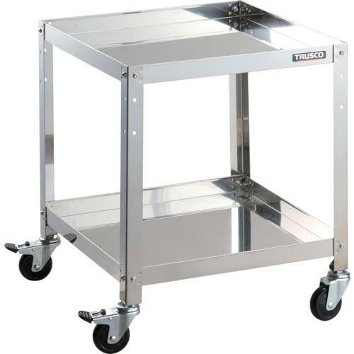 TRUSCO ステンレスワゴン クリーンラビット 75φゴム車鉄金具 500×500×H600 2段...