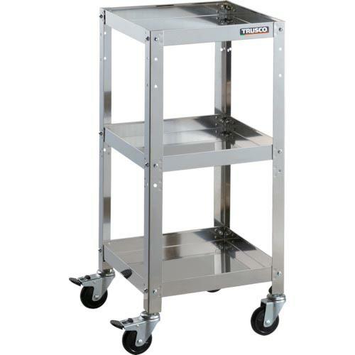 TRUSCO ステンレスワゴン クリーンラビット 75φゴム車鉄金具 360×360×H810 3段...