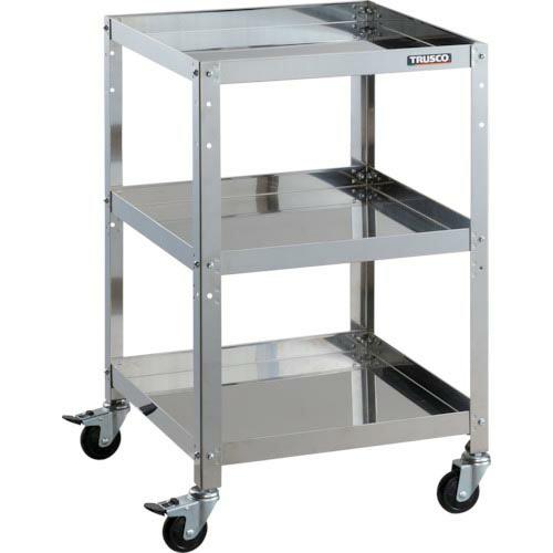 TRUSCO ステンレスワゴン クリーンラビット 75φゴム車鉄金具 500×500×H810 3段...