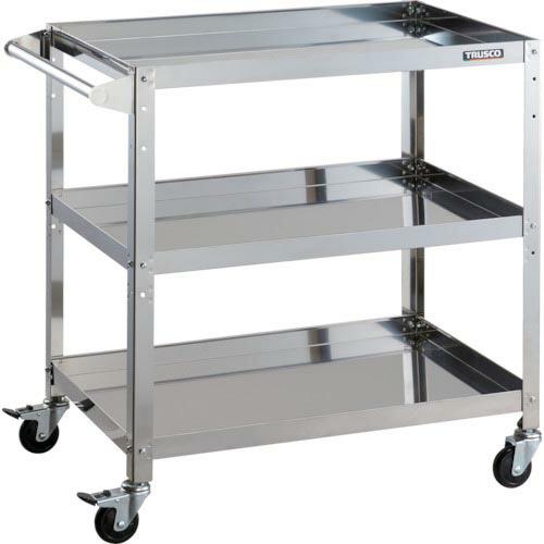 TRUSCO ステンレスワゴン クリーンラビット 75φゴム車鉄金具ハンドル付 ( CRB-873H...