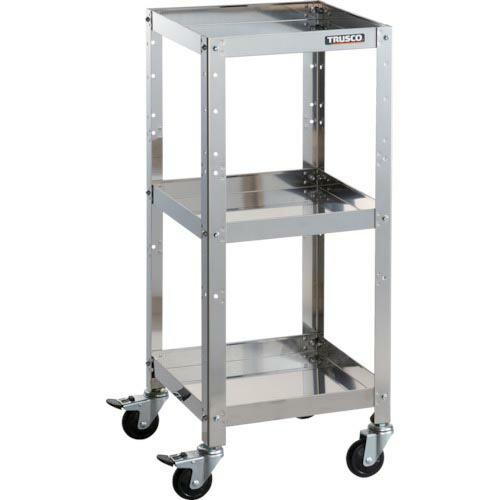 TRUSCO ステンレスワゴン クリーンラビット 75φゴム車鉄金具 360×360×H880 3段...