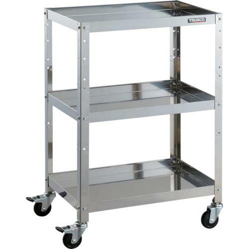 TRUSCO ステンレスワゴン クリーンラビット 75φゴム車鉄金具 600×400×H880 3段...
