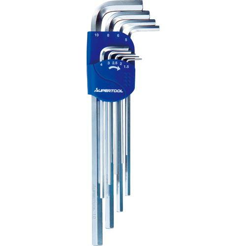 スーパー エクストラロング六角棒レンチ(9本組)1.5~10mm ( HKX9S ) (株)スーパー...