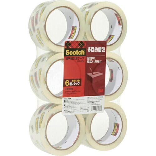 3M 透明梱包用テープ 48mmX50m 6巻パック 中・軽量物用 ( 313 6PN ) スリーエ...