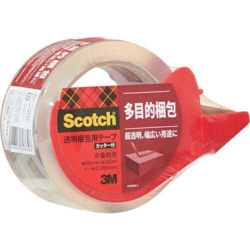 3M 透明梱包用テープ カッター付 48mmX50m 中・軽量物用 ( 313D 1PN ) スリー...