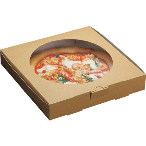 PACKSTYLE 窓付クラフトピザ箱 10インチ ( 648504 ) (100枚セット) (株)...