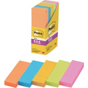 3M ポスト・イット 強粘着ふせん 75X25mm 混色 ( 500-5SSAN ) スリーエム ジャパン(株)文具・オフィス事業部｜orangetool