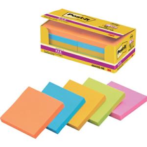 3M ポスト・イット 強粘着 75X75mm 90枚X10パッド 5色混色 ( 6541SS-NE ) スリーエム ジャパン(株)文具・オフィス事業部｜orangetool