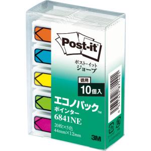 3M ポスト・イット ジョーブ 44X12mm 100枚X10 5色混色 ( 6841NE ) スリーエム ジャパン(株)文具・オフィス事業部｜orangetool