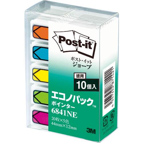 3M ポスト・イット ジョーブ 44X12mm 100枚X10 5色混色 ( 6841NE ) スリ...