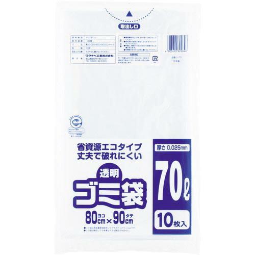 ワタナベ 透明ゴミ袋(再生原料タイプ)70L (10枚入) ( U-70 )